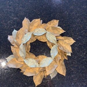 Beautiful gold 15” wreaths or candle centrepiece